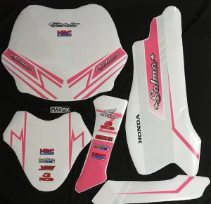 DECAL STICKER FULL BODY WARNA PUTIH PINK SIMPLE