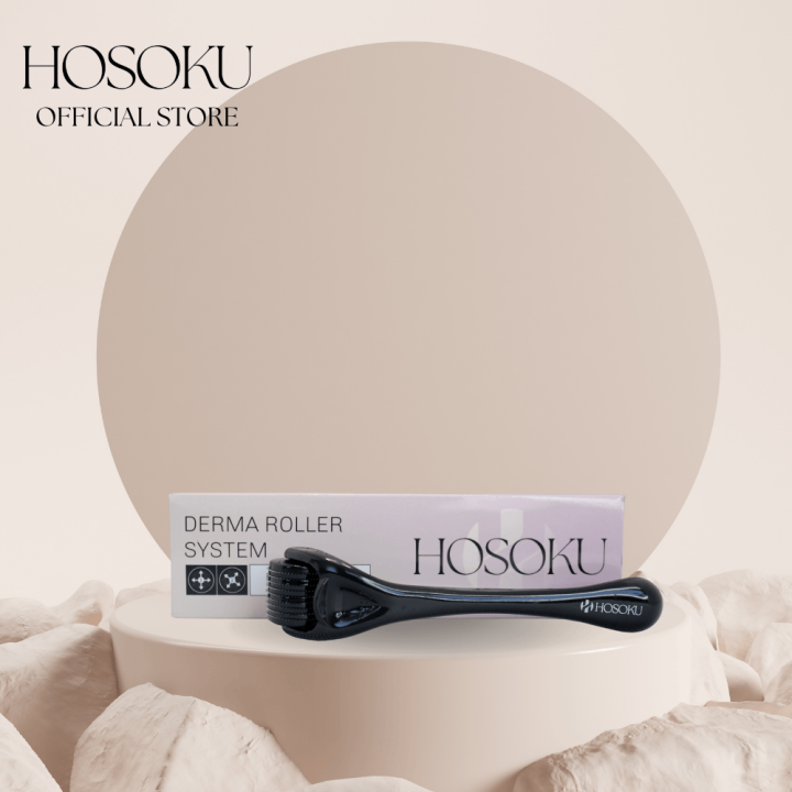 HOSOKU Derma Roller System – 0.75mm | 540 Titanium Needles for Hair Growth & Acne Scar Treatment