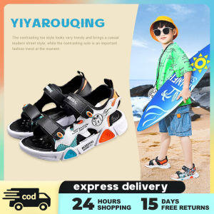 [100% Original Import] YIYAROUQING Sendal Anak Laki Laki-Sendal Gunung Anak Laki Laki-Sandal Anak Laki Laki- sandal kanvas pantai Sandal Selop Anak Cowok Tali Original Pantai Sepatu Anak Laki Laki Cheap Import Sendal