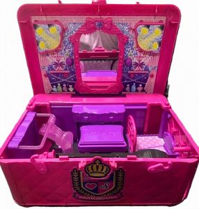 TOMY Harajuku Girls School: Stylish Vanity Playset is a 2-in-1 portable trunk PRELOVED from Japan no box actual pics posted-Doll not inlcuded