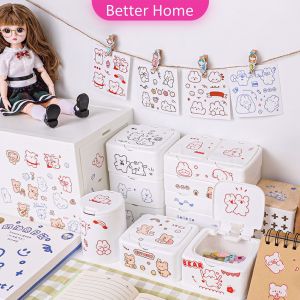 มินิ พลาสติก กล่องเก็บของทิชชู่ ฝาปิดแบบกดเปิด กล่องเก็บของ สปอตสินค้า storage box