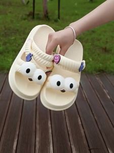 [Free Shipping] Big-Eyed Thick-Soled Summer Outdoor Dual-Use Detachable 3D Cartoon Icon Slippers With Quirky Shoe Charms Same Style As On Little Red Book