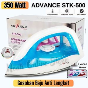 Setrika/Gosokan Listrik Anti Lengket Advance Stk-520 Setrika Baju Anti Lengket Daya 350 Watt - Gosokan Baju Murah / Setrika Pakaian Murah / Setrika Listrik ADVANCE Murah ~ NOS