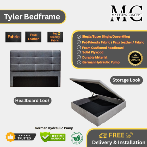 Mattress Concept Tyler Storage Bedframe Pet Friendly Fabric/FauxLeather/Fabric All Size Available