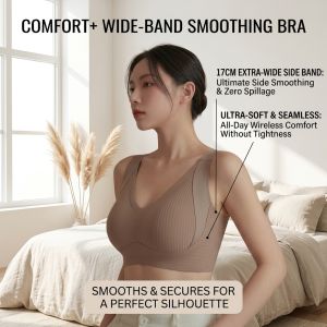 Womens Plus Size Full Cup Minimizer Bra Seamless Wirefree Side Support Anti Sagging All Round Shaping Underwear
