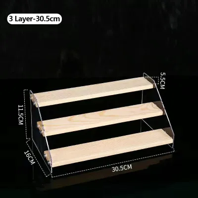 Japanese Style Multi-layer Wooden Display Rack jewelry Perfume Glasses Cosmetic Dolls Action Figure Model Toys Ladder Riser Stand Kitchen Organizer Indoor And Outdoor solid wood Ladder Display Storage Rack