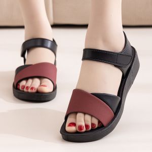 [Free Shipping] Womens Summer Outdoor Sandals for Mothers Non-slip Waterproof Soft Sole Durable 2026 New Fashionable Sandals for Middle-aged and Elderly Women