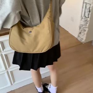 lulu Womens new shoulder bag bag nylon bag horn bag commuter dumpling bag versatile crossbody small bag
