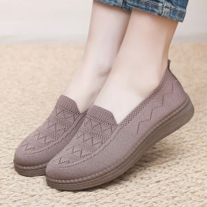 WomenS Lightweight Breathable Soft-Soled Non-Slip  Mesh Shoes Flat Casual Shoes For Middle-Aged And Elderly Women Mom Shoes