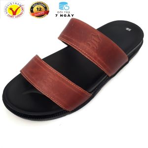 Dép Da Nam Da Bò Dép 2 Quai Nam Da Bò Thật Cao Cấp HKT Shop DN865