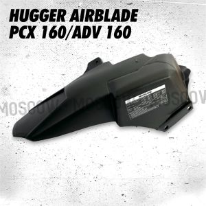 ( PAKETAN 2 IN 1 ) HUGGER SPAKBOR PENDEK PCX 160 2021-2023 HONDA ADV 160 SPAKBOR KOLONG AIRBLADE COVER SPAKBOR END CUP / CORONG KNALPOT PELINDUNG LUMPUR TAMENG KNALPOT MOTOR QUALITY MOSCOW HAGER SPAKBOR BAHAN PLASTIK ABS