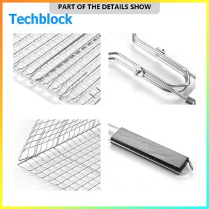 Durable Steel BBQ Grilling Basket for Outdoor Use Non-Stick Coating Rustproof Material for Camping and Backyard Barbecue