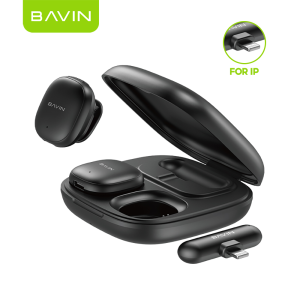 BAVIN MP105 Dual Wireless Microphone 50m Range Plug & Play w/ Case & LED 3-Mode Noise Cancellation for Type-C / iPh