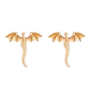 MUKANG Personality Vintage Dragon Earrings Creative Unique Metal Stud Earrings Distinctive Small Flying Dragon Stud Earrings Party
