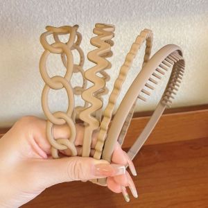 5pcs/set Solid Headbands for Women Korean Elegant Hair Hoop Summer Hairbands Set for Women Adult