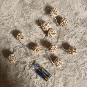 [HOT] Cross-border e-commerce supply 3CM Tengqiu battery led Lighting chain   Christmas products holiday and wedding decoration string lights and fabric