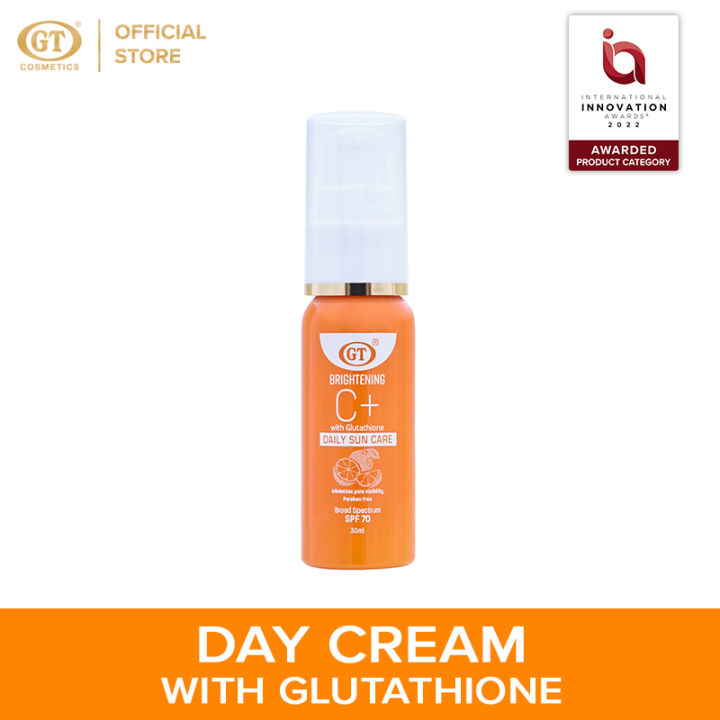 GT Brightening C+ with Glutathione Daily Sun Care with SPF70 30ml - tinted  formula with UVA and UVB protection | Lazada PH