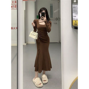 Gaun Wanita Basic Knit Slim Long Sleeve - G009