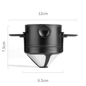 Konco Coffee Filter Double-layer Drip Coffee Dripper Foldable Tea Infuser Mesh Paperless Portable Holder Coffee Maker
