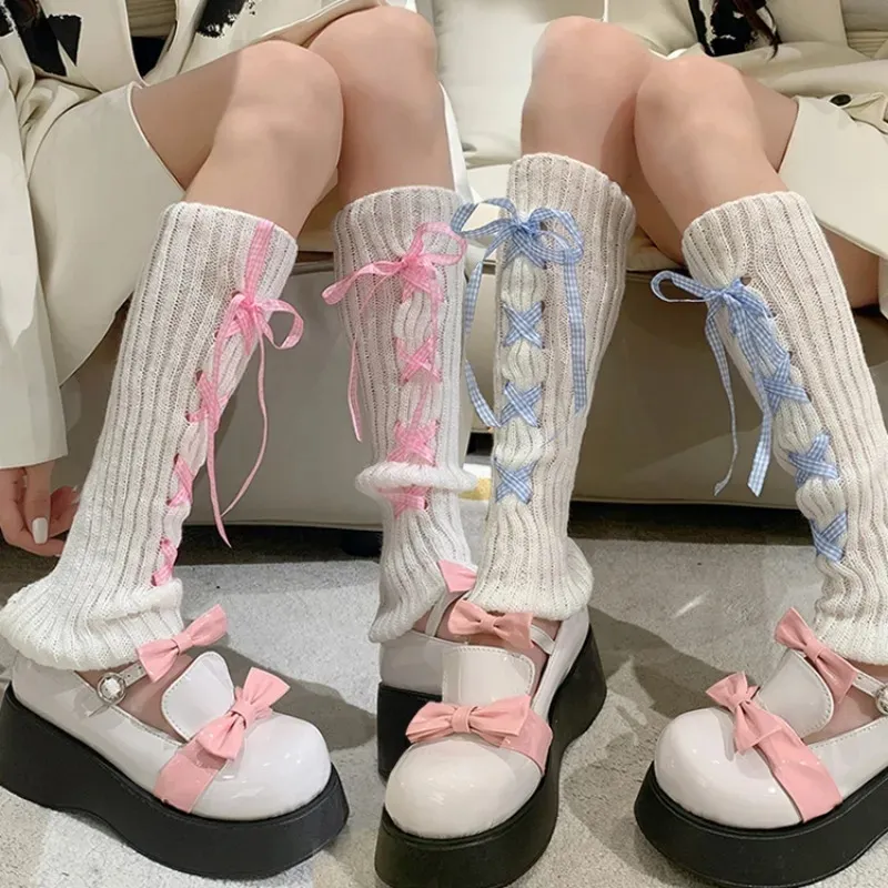 Japanische Lolita Beinwärmer Gothic Strick Lange S Produktbild-Vorschau 8