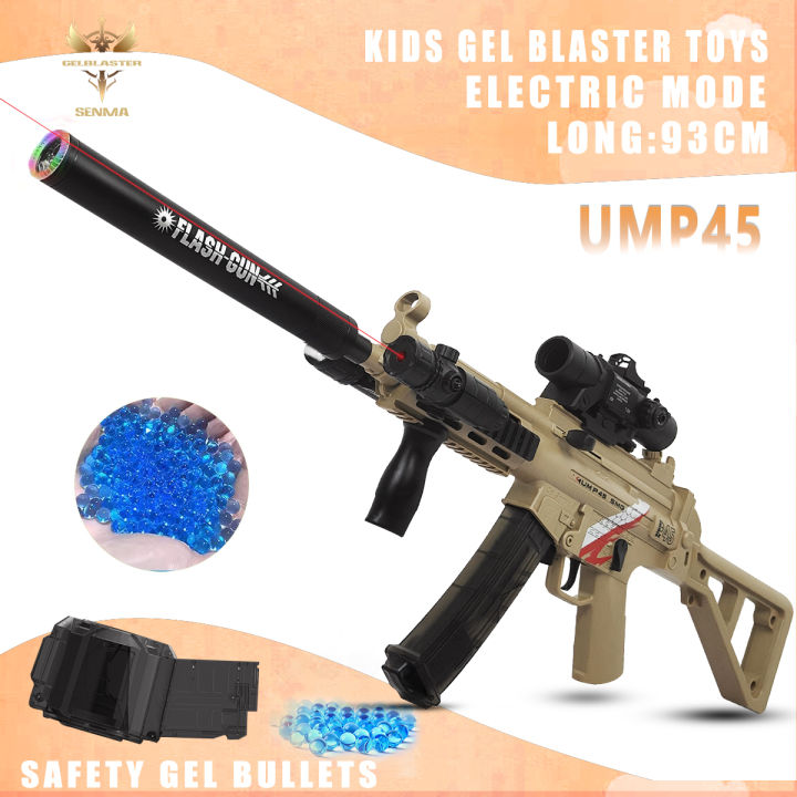 UMP45 Gel Blaster Toy for 8+ Kids Automatic +Manual Rechargeable ...