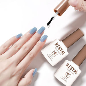 RISYAL Functional UV Gel Nail Polish Base Coat Gel Without Wiping Top Coat Nail Art Soak Off Gel Nail Varnish 7.3ml