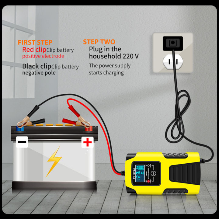 Qooiu In Stock Latest Motorcycle Battery Charger 6v12v Pedal Lead Acid Battery Full 7724