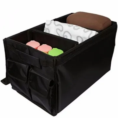 Foldable Car Multipurpose Storage Bag Chubby Box Organizer Folding Pocket Car Trunk Storage Box Organizer Box Rear Bonnet Trunk Organiser Stackable Container Storage Box Car Boot Collapsible Fordable Caddy Storage Bag Multi Compartments Cargo Console