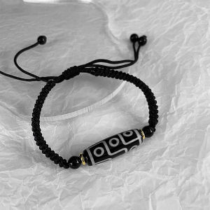 Vintage Nine Eyes Dzi Bead Braided Bracelet Ethnic Style Tibetan Style Hand Rope for Men and Women复古九眼天珠编织手链 民族风 藏式男女手绳