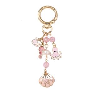 Hợp kim kẽm Sao Biển vỏ Keychain handmade Keyring Trọng lượng nhẹ phụ kiện thời trang cho sử dụng hàng ngày hoặc du lịch quà tặng