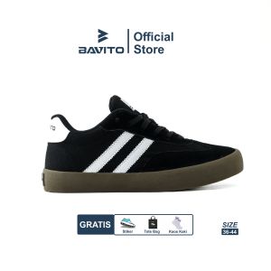 Bavito Classic Low Black Gum - Sepatu Sneakers Casual Pria Wanita Size 36-46