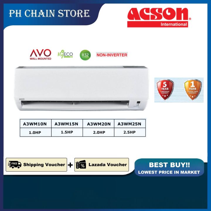 ACSON 1.0HP  1.5HP 2.0HP 2.5HP 3.0HP BASIC WIFI NON-INVERTER AIR CONDITIONER A3WM10N A3WM15N A3WM20N A3WM25N A3WM30N