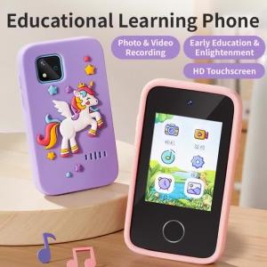 Kids Muscial Smart Phone Toys Cartoon Unicorn Touchscreen Baby Mobile for Girls Boys Educational Toys Birthday Christmas Gifts