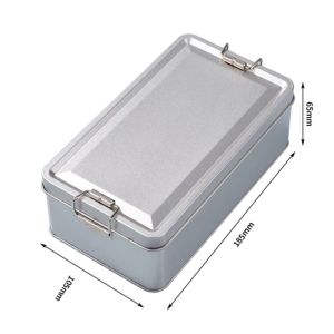UNMEGONI Metal Rectangular Iron Box with Lid Old-fashioned Cake Packaging Box Storage Box Buckle Iron Box