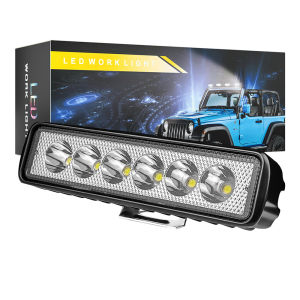 Car LED Work Light 6 Inch 6 Lamp 18W Spotlight Excavator Engineering Vehicle Reversing Light Spotlight