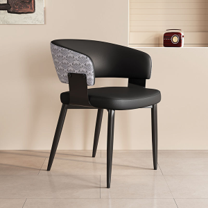🔥ข้อเสนอจำกัดเวลา🔥 เก้าอี้ทานอาหารลายมงคลสไตล์จีน เหล็กกล้าคาร์บอนกันลื่น ทนทาน พนักพิงหุ้มรอบ หนังไมโครไฟเบอร์ทำความสะอาดง่าย โต๊ะทำงานและเก้าอี้ เก้าอี้สำนักงาน 45*47*48 ซม.
