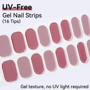 16 Tips UV Free Gel Nail Strips- Easy Apply Press On Nails - DIY Nail Art Salon Quality Manicure at Home - No UV Light Required