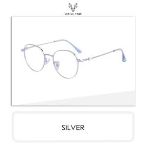 Gentle Fawn Kacamata Antiradiasi Blueray Bahan Titanium Ringan Bentuk Bulat Fashion Wanita  Bisa Minus Photocromic Bluecromic 696