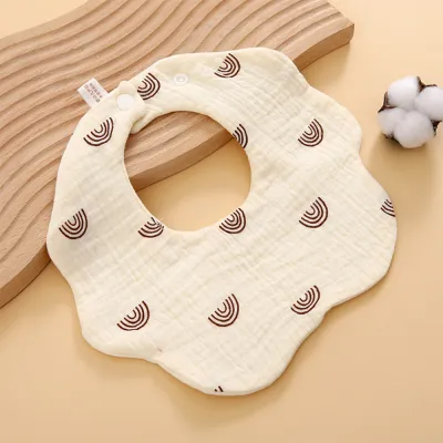 Drool Bib Bayi Waterproof Cotton Pure Gauze Class A Bib Infants Newborn 6-Layer Double Side