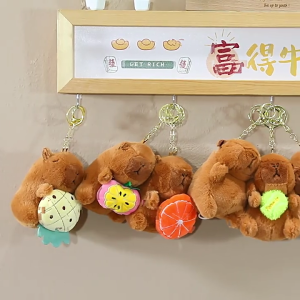 Fun and Fashionable Capybaras Sturdy Plush Keyring Customizable Stylish Outfits Charm Pendant for Unique Styles