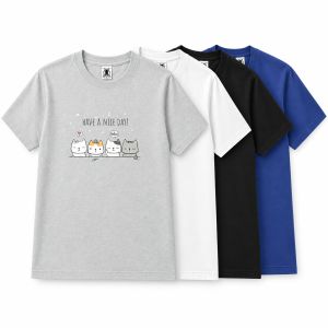 Mens Have a Nice Day Cat Graphic Quick Dry Crew Neck Sports T Shirt S to 4XL OM286