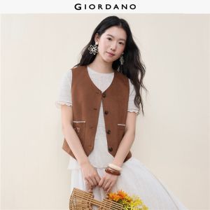 Giordano Women Women V Neck Vest Free Shipping 18376305