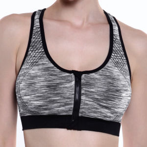 Sports Plus Size Zip Front Closure Bra Shockproof Lightweight Yoga Workout Gym Fitness Top Wearing