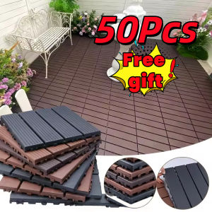 【50Pcs】30×30CM PVC Interlocking Heavy Duty Floor Decking Tiles for Balcony Garden Waterproof