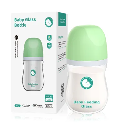 Dr.Isla GB01 Glass Feeding Bottle for Newborn Baby Colorful depiction Feeding Bottle For Baby Newborn Feeding Natural Anti-Colic Soft and Durable
