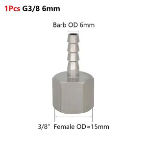 XIJIBAN 1Pcs Thiết kế thẳng Đầu nối ống mềm Tông màu bạc Thép không gỉ 304 Khớp nối ống Ren BSP 1/8 1/4 3/8 1/2 inch Đầu nối ren cái BSP để kết nối ống dẫn
