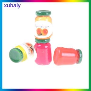 xuhaiy Dollhouse miniatures 1:12อุปกรณ์เสริมแยมห้องครัวขนาดเล็ก4ขวดติดขัด
