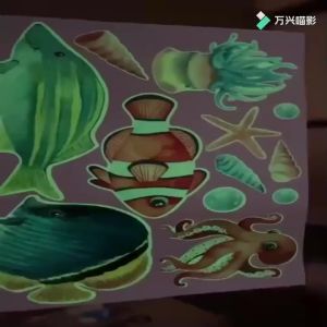 [MS]YGP058-065 สติกเกอร์สวิทช์เรืองแสงการ์ตูนสัตว์เมอร์เมดดอกไม้นางฟ้า PVC มีกาวในตัว DIY สติ๊กเกอร์ติดผนังเรืองแสง