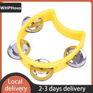 [COD] WHPHous Ship within 24 hours Hand Held Tambourine Metal Bell Plastic Percussion for KTV Party Kid Game Toy