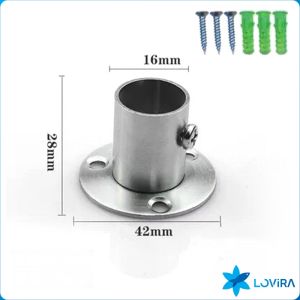 LoviRa 1pcs Stainless steel Round Tube Pipe Curtain Rod Holder Flange Seat